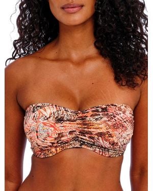 Freya Desert Cat Bandeau Bikini Top - Brown