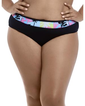 Elomi 7634 Malibu Days Mid Rise Bikini Brief - Black
