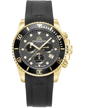 Christophe Duchamp Marine Chrono Rubber Watch 42Mm - Black