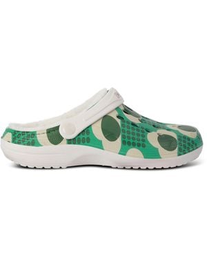 Regatta Orla Kiely Fleece Lined Warm Winter Cosy Slip On Clogs - Green