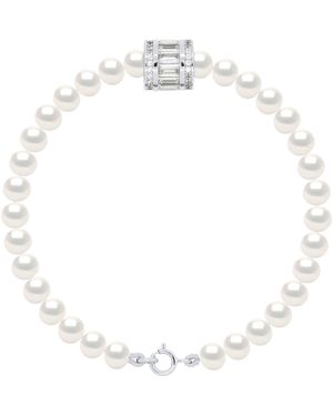 Ateliers Saint Germain Bracelet Row Of Real Cultured Freshwater Pearls Semi Round 5-6 Mm - White