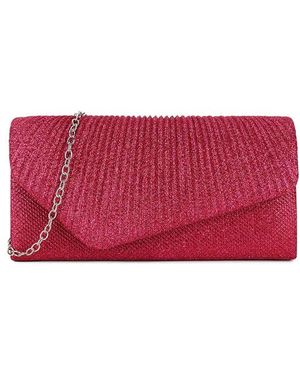 SVNX Metallic Fibre Clutch - Red