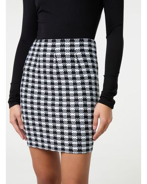 Pink Vanilla Checked Mini Skirt - Black