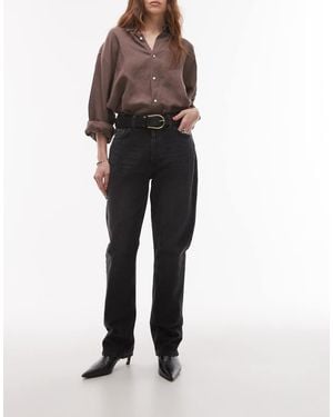 TOPSHOP Kort High Rise Straight Jean - Black