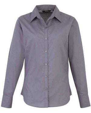 PREMIER Ladies Long-Sleeved Shirt (Steel) - Purple