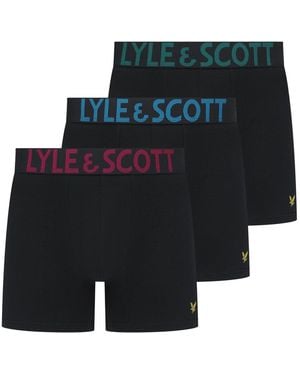 Lyle & Scott Daniel Cotton Mid-Rise Boxer 3 Pack - Black