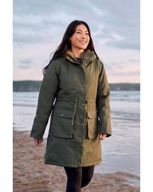 Mountain Warehouse 'Agnes' Borg Lined Parka Water Resistant Windproof Coat Cotton - Grey