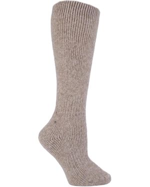 Heat Holders Ladies Extra Long Thick 2.7 Tog Coloured Knee High Wool Socks - Natural