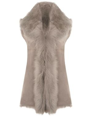 Infinity Leather Toscana Sheepskin Long Gilet-Sorocaba - Brown