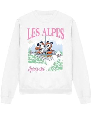 Disney Adult Les Alpes Mickey Mouse Sweatshirt - White