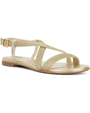 Dune Lope Fabric Sandals - Metallic