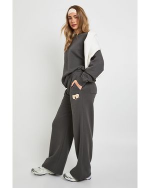 Boohoo Brooklyn Ath Dept Puff Print Sweatshirt Tracksuit - Grey