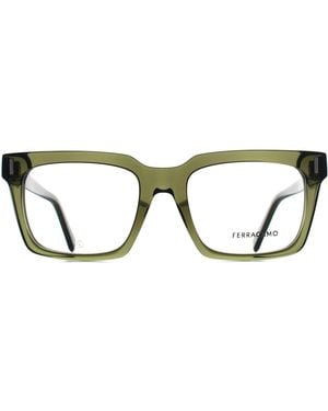 Ferragamo Square Transparent Khaki Sf2993 - Green