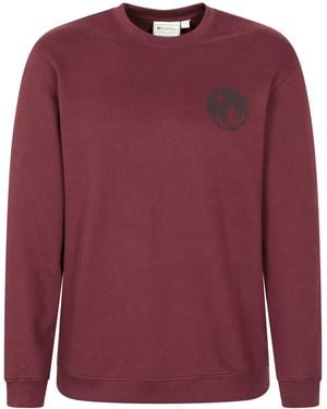 Mountain Warehouse 'Circle Mountain' Crew Neck Sweatshirt Casual Lightweight Pullover Jumper Cotton - Red