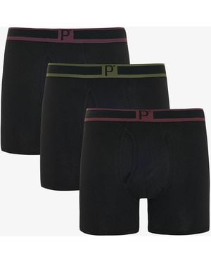 Penti Cotton Jersey Boxer Briefs, 3-Pack - Black