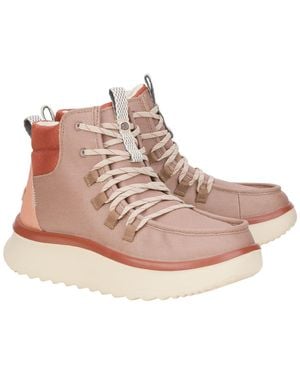 HEYDUDE Wendy Peak Apres Pu Coated Canvas Desert Boots - Brown