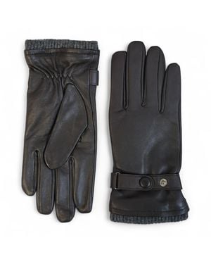 Infinity Leather Italian Warm Wool Lining Winter Bike Riding Driving Casual Gloves - Black