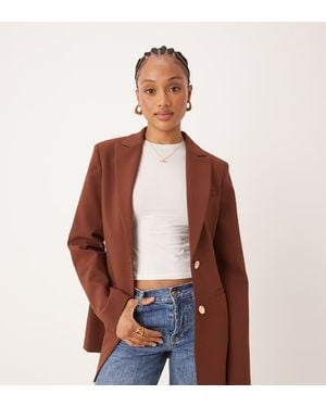 ASOS Tall Moulded Hip Blazer - Brown