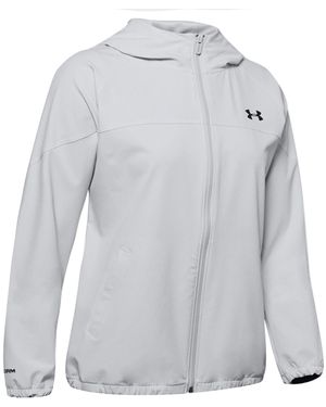 Under Armour Woven Branded Full Zip Hoodie 1351794 014 Textile - Grey