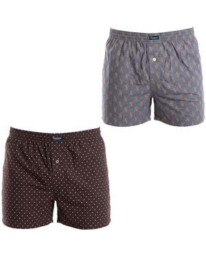 Abanderado Pack Of 2 Essential Cotton Boxer Shorts With Elastic Waistband A0100 - Grey