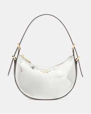 Kate Spade Nova Mirror Metallic Small Crescent Shoulder Bag - White
