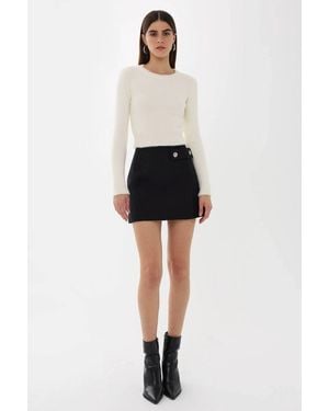 Hiccup Slim Fit Textured Knit Jumper - White
