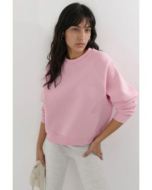 Busem Ronde Hals Lange Mouwen Gebreide Sweatshirt - Roze