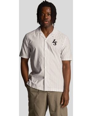 Lyle & Scott Pinstripe Revere Collar Shirt - Natural