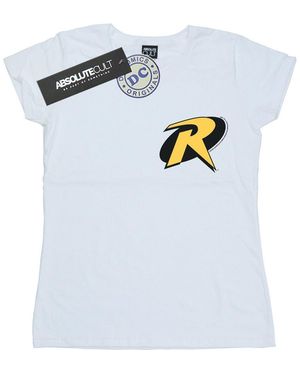 Dc Comics Ladies Batman Robin Logo Cotton T-Shirt - Blue