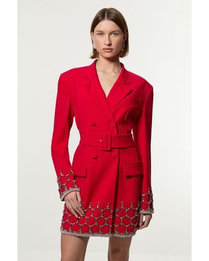 Karen Millen Crystal Embellished Tailored Blazer Mini Dress