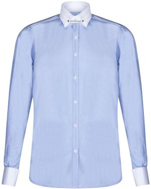 TruClothing Club Kraag Blauw Shirt Jaren 1920 Peaky Blinders Met Bar Poplin Pin Smart