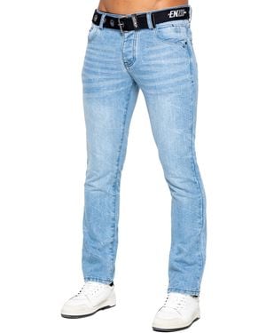 Enzo Denim Straight Fit Jeans - Blue