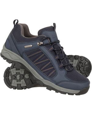 Mountain Warehouse 'Path' Walking Shoes Cushioned Footbed Mesh Lining Waterproof Comfy Trail Trekking Trainers - Black