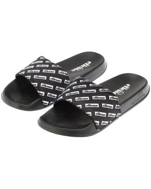 Ellesse Morgans All Over Logo Slides - Black