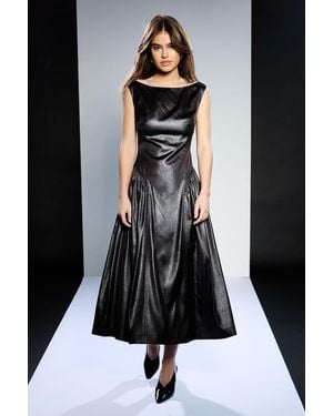 Runway 1.8.1.8 Bardot Neck Peplum Detail Dress - Black
