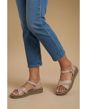 Good for the Sole Florinda Cross Strap Comfort Wedge Sandals - Blue