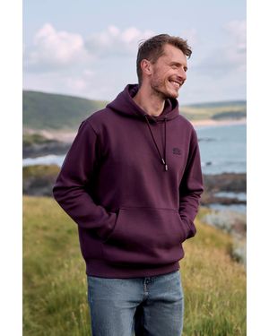 Mountain Warehouse 'Nick' Heavyweight Hoodie With Kangaroo Pocket Warm Cosy Pullover Cotton - Purple