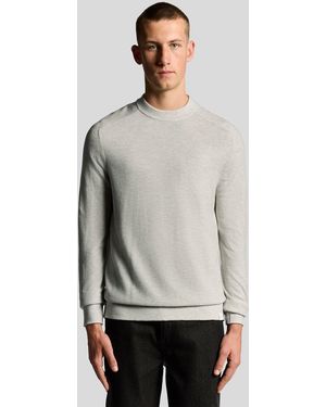 Lyle & Scott Pique Knit Mock Neck Jumper - Grey