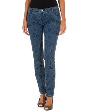 Met Printed And Elastic Long Denim Trousers 10Db50210 - Blue