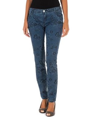 Met Printed And Elastic Long Denim Trousers 10Db50210 - Blue