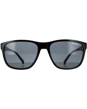 Arnette Rectangle Shiny Dark Polarized Sunglasses - Black