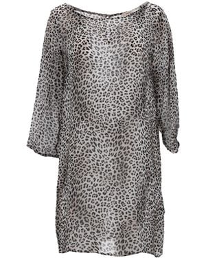 Ba&sh Mini-Jurk Met Luipaardprint - Grijs