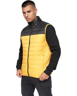Crosshatch Presnell High-Neck Gilet Cotton - Yellow