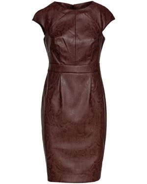 Conquista Faux Leather Dress - Purple
