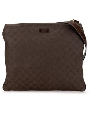 Gucci Gg Supreme Messenger Crossbody - Brown
