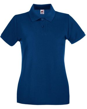 Fruit Of The Loom Ladies Lady-Fit Premium Short Sleeve Polo Shirt - Blue