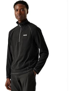 Regatta Montes Lightweight 1/2 Zip Mini Stripe Outdoor Fleece Pullover - Black