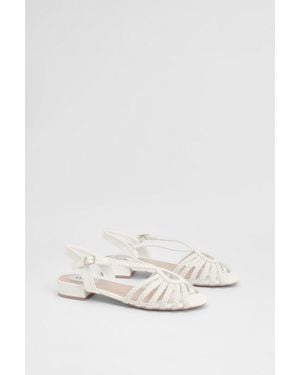 Oasis Lulu Plaited Open Toe Low Heel Sandals - Natural