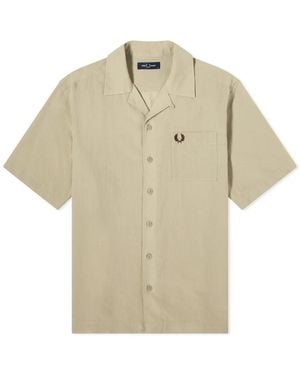 Fred Perry Textured Lightweight Warm Vacation Shirt - Natural