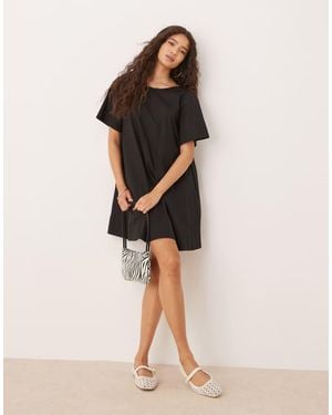 ASOS Smock Mini T-Shirt Dress - Natural
